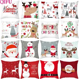 Decoraciones navideñas Funda de cojín Feliz decoración para el hogar 2023 Funda de almohada navideña Adornos navideños Regalos Xams Año 2024 231023