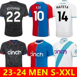 23 24 Eze Olise Crystals Soccer Jerseys Doucoure Mateta 2023 2024 J.Ayew Guehi Schlupp Home Away Andersen Edouard Palaces Tredje fotbollströja uniform