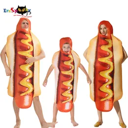 Cosplay Zabawny nadruk 3D Kiełbasek Koszyb Food Hot Dog Costume Kids Halloween Costume Festival Festival Pasping Fancy DressCosplay