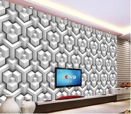 Wallpapers 3D Stereoscopic TV Backdrop Checkered Texture Mural Paintings Home Decoration