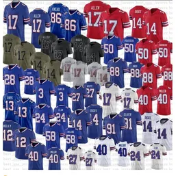 Josh Allen Football Jersey 2024 Keon Coleman Gabriel Davis Von Miller Cook Dawson Knox Beasley Milano 86 Dalton Kincaid Gregory Rousseau Hamlin Poyer