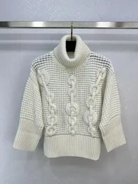 Women's Sweaters Double Woven Decoration Versatile Loose Standing Neck Pullover Sweater