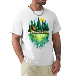 Men's Polos Geo Forest T-Shirt Oversized T Shirts Quick Drying Custom Shirt Men Clothing