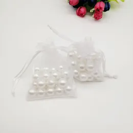 Bolsas de jóias 200pcs Organza Bags Bolsa 5x7cm Exibição de Embalagem para Casamento de Cordão