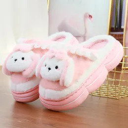 New women's cotton slippers color matching base dirt-resistant soft wear-resistant winter indoor home comfort Puppy decoration warm non-slip cotton slippers