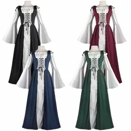 Costumi di Halloween per le donne Costumi sexy medievali Abiti rinascimentali per adulti Abiti Festa di carnevale Costume corsetto vittoriano irlandese Cosplay Vestire XS-3X o5OW #