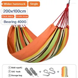 Camp Furniture Single Double Hammock Hamaca Hamak Travel Camping Swing Canvas Stripe Hang Bed Red Blue 280 X 80cm