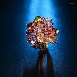 クラスターリングJoyme Regant ariivalオーストリアのクリスタルユートピアの女性向けの本物のbijoux ring anel aneis