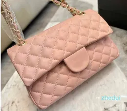 Mini bolsos de diseñador con solapa para mujer, bolsos clásicos de cuero rosa para mujer, bolsos de lujo de alta calidad