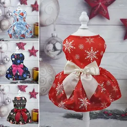 Vêtements de chien Vêtements de Noël Vêtements d'hiver Robes chaudes Jupe imprimée mignonne pour chiens Chiot Chat Chaton Coton Vêtements pour animaux de compagnie Costume de chat