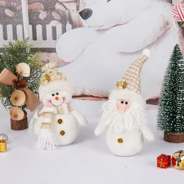 Dekoratif Nesneler Figürinler Noel Cüce Bebek Beyaz Sevimli Altın Noel Baba Scarf Snowman Yaratıcı Hediye Süsleri Oda Sahne Süslemeleri Ekran 231023