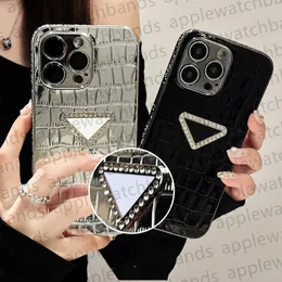 Glitter Telefon Designer Designer Iphone do iPhone 15 Pro Max Case Apple iPhone 14 13 12 11 Pro Max X XR XS XSMAX Luksusowy BLING CROCODILE CELL CELPONE CASE COURE