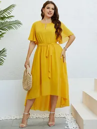 Plus Size Dresses KEBY ZJ Women Clothing Casual Vacation Beach Maxi 2023 Summer Vintage Solid Sundress Elegant Party Dress