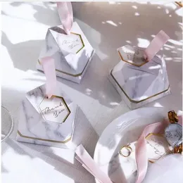 Confezione regalo Scatola di caramelle stile marmo diamante Bomboniere e regali Articoli per feste Baby Shower Carta regalo Scatole di cioccolatini per gli ospiti 231023