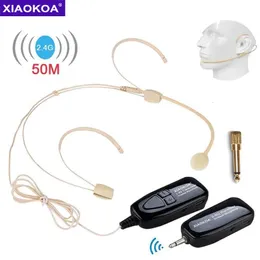 Walkie Talkie XIAOKOA 2,4 G kabelloses Mikrofonsystem kabelloses Mikrofon-Headset und Handheld 2 in 1 50 m Reichweite für Sprachverstärker 231023