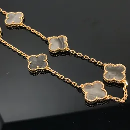 Fyra bladklöverhalsband obsidian gjorde smycken set designer högkvalitativ halsband guld pläterad 18k premium gåva till flickvän 037