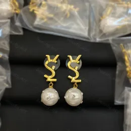 Lyxsmycken Charm Pearl Pendant Earrings New Designer Wedding Ear Rings Stud Women Hoop Earring Silver Earing Gift With Box CSG23102612