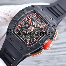 남성용 밀레스 크로노 그래프 RM011 RM11 Montres 시계 디자이너 슈퍼 클론 크기 Richa Luxe Watch with Mechanics 40x50x16mm de Fully851 Montres de Luxe