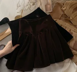 Designer Grandi ragazze gonna di velluto vecchi bambini lettera ricamo elastico gonna a vita alta autunno inverno bambini vestiti coordinati Z4878