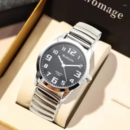 Wristwatches Womage Fashion Watch Casual Women's Watches Stainless Steel Band Quartz Ladies Girls Montre Femme