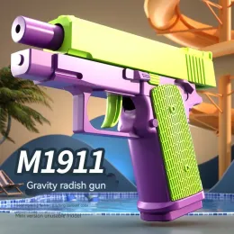 Radish Gun Model kan inte skjuta M1911 Pistol Desert Eagle Tom Load Hang-up 3D Printing Fidget Toy for Boys Dekompression