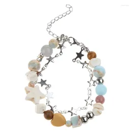 Link Armbänder Vintage Kristall Stern Perlen Für Frauen Süße Ästhetische Charme Armreif Harajuku Mode Schmuck Geschenk