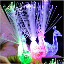 Andra LED-belysning Finger Light Ring Creative Colorf Peacock Lights Light-Toys For Party Cheering Novely Glowing Halloween Drop Dhkqs