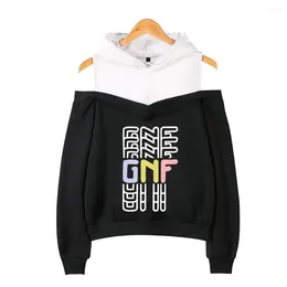 Kvinnors hoodies 2023 GeorgenotFound GNF Off-Shoulder Hoodie Casual Pullover Women Girls Tops Harajuku Fashion Sweatshirts Sexiga kläder