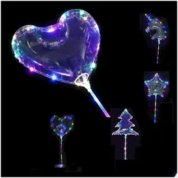 Cuerdas LED 20 pulgadas Luminoso Bobo Globo Cadena Iluminación Transparente Brillante 30LED Luces de noche Decoración Fiesta de cumpleaños Boda Gota D DHE7B