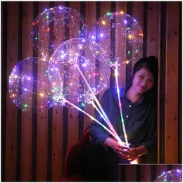 Sznurki LED Bobo Balon 20 -calowe światło sznurkowe z paskiem Luminous Dekoracja oświetlenie do imprezy Prezent Light