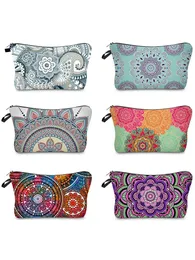 Kosmetiktaschen Hüllen Tasche für Frauen Mandala Blumen Wasserdicht Make-up Geräumiger Kulturbeutel Reisezubehör Geschenke Praktische Waschtasche 231024