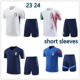2023 2024 Italien Korta ärmar Tracksuit Camisetas de Football Jerseys Training Suit 23 24 Italien Chandal Futbol Surtetement Sweatshirt Set