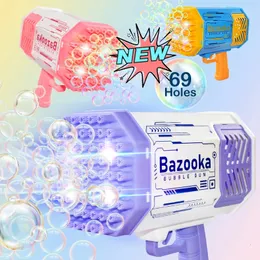 Baby Bath Toys Kids Automatic Rocket Bubble Machine Electric Bazooka Bubble Gun Toy Magic Bubbles Wedding Outdoor Children Soap Bath Toys Gifts 231024