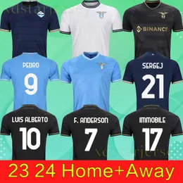 23 24 Lazios Soccer Jerseys Maglie 10th الذكرى السنوية الواقعة بيريشا سيرجيج لوليتش ​​ألبرتو زاكاجني لويس المنزل 2023 2024 مقصوصات كرة قدم الرجال KITS