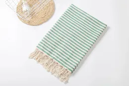 Toalha 100x180cm estilo turco banho listrado com borlas absorvente secagem rápida toalhas de praia macias toalha de banho