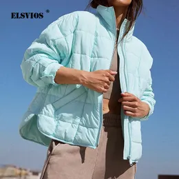 Mulheres para baixo parkas outono inverno moda zíper cardigan acolchoado jaqueta solta gola cor sólida casacos casuais para mulheres streetwear outcoat 231024