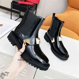 Luxury Heel soled QXMP valentinolies Design Winter Warm Fashion Snow Leather Thick Boots Sock Boots 05-08 Casual Women