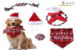 Nuovo abbigliamento per cani Forniture natalizie set abiti per animali domestici corda di cotone molare triangolo asciugamano decorazione abbigliamento combinazione di giocattoli69641461000541