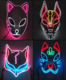 LED Halloween Mask Mieszany kolor Luminous Blow in the Dark Mascaras Halloween Costplay Cosplay Masques El Wire Fox 9121550620