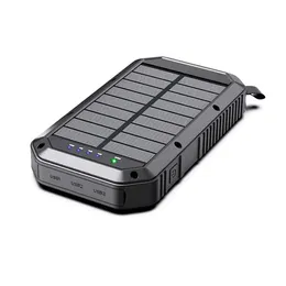 Caricabatterie wireless portatile impermeabile da 20000 mAh con batteria solare con luce