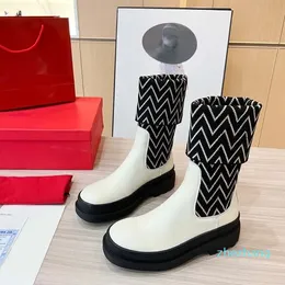 2023-Designer New Autumn and Winter Top Brand Women's Designer Black Boots Martin Boots Long Sleeve Boots Leather