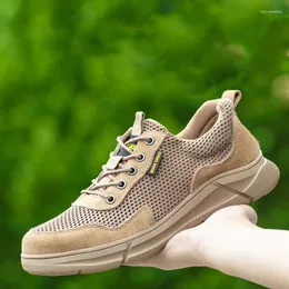 Boots Men's Casual Breathable Safety Shoes Outdoors Steel Toe Caps Working Sneakers Summer Worker Tooling Security Mans Footwear