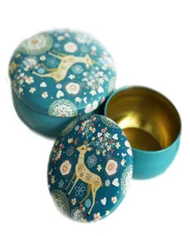 Tinplate Candle Jar Candy Gift Box 빈 웨딩 레트로 작은 사슴 틴은 드럼 모양의 금속 귀여운 라운드 크리에이티브 스토리지 9535448
