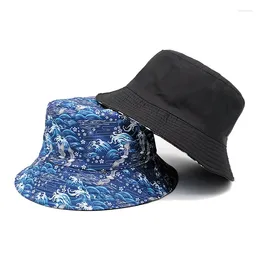 Berets 2023 verão auspicioso nuvens balde chapéu dupla face wearable boné pescador homens mulheres sunshade chapéus bacia hip-hop bonés