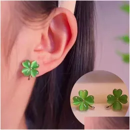 Earring Back Elegant Clover Stud Earrings With Opal Y2K Flower Minimalist Gift For Girls And Women Drop Delivery Jewelry Findings Com Dhevr