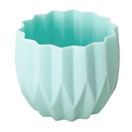 Vases Ceramic Look Plastic Vase Break Resistant Geometric Style Accent For Living Room Table Home Office