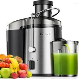 Juicers DUTRIEUX Máquina de suco elétrico para frutas inteiras e extrator centrífugo de vegetais com configuração de 3 velocidades de aço inoxidável