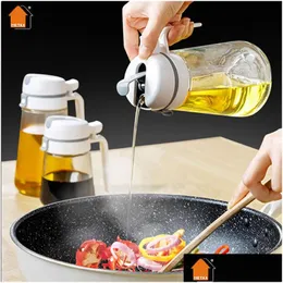 Herb Spice Tools Oil Cruet Glass Storage Bottle Tank Olive Dispenser Matic Opening And Closing Connt Container For Kitchen Drop De Dhvh7