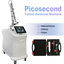 Q-Switch ND Yag Laser Лечение черной куклы Пико-лазерная машина для шлифовки кожи Пикосекундный лазер Пигмент Веснушки Родинки Удаление татуировок Мытье бровей