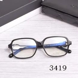 Projektant kanałów okularów przeciwsłonecznych Najwyższej jakości moda luksusowe oryginalne okulary rodzinne Ramka 3419 Małe okulary pudełkowe puszki z niebieską rodą oka dla kobiet